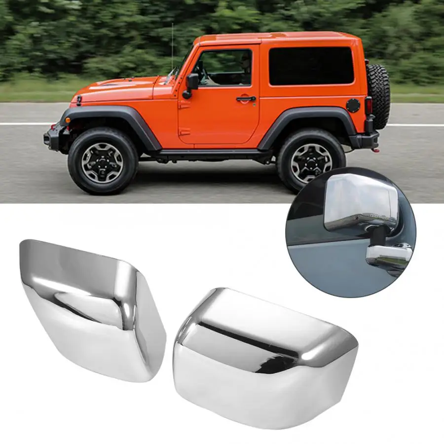 

2pcs Side Rearview Mirror Cover Shell Trim Fit for Jeep Wrangler JK 2007-2017