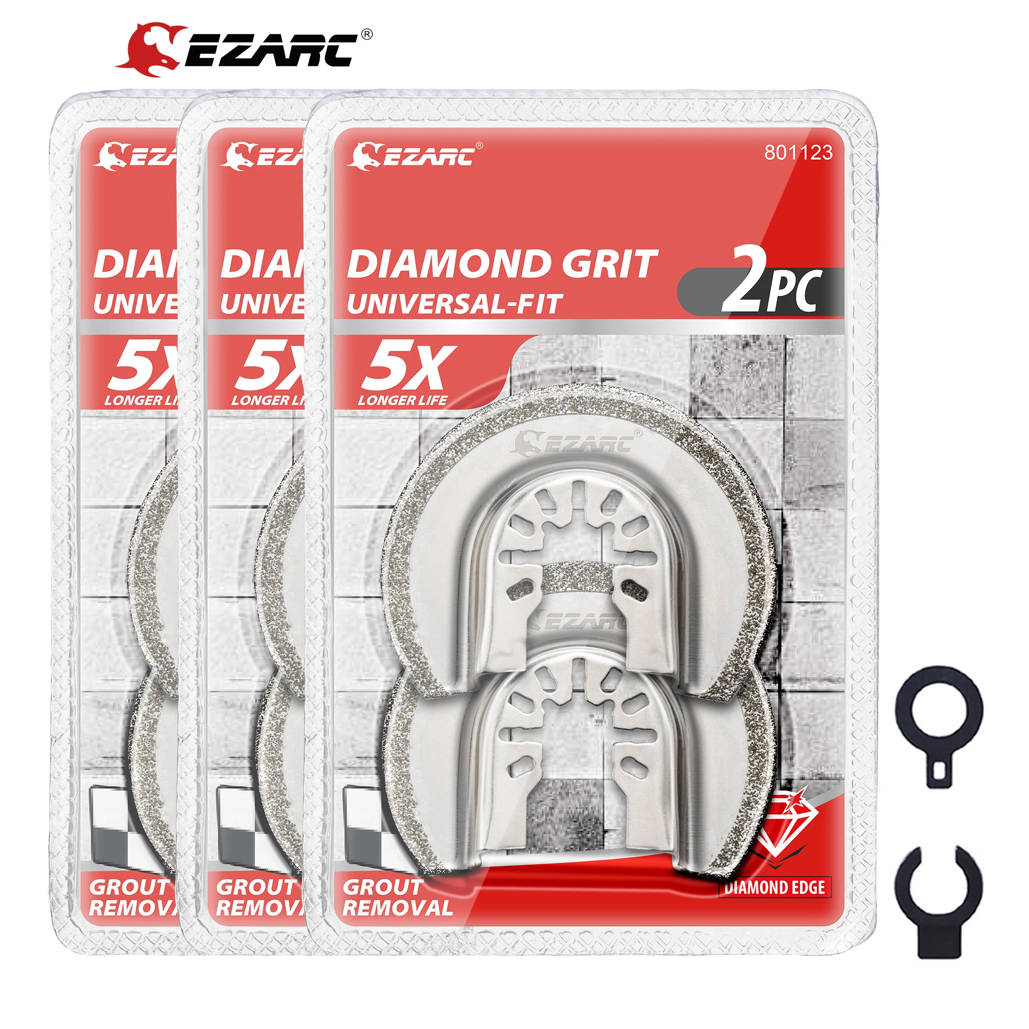 

EZARC Professional 2/4/6PCS x Diamond Oscillating Segment Saw Blade (for Mortar, Soft Tiles DO63C, Grit 30, Multifunctional Tool