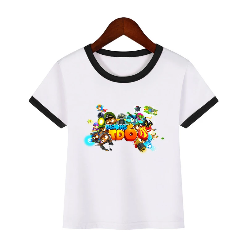 

Bloons Td 6 Cartoon Game Print Children Tshirt Harajuku Short Sleeve T shirt Fashion Pattern T-shirt Funny Kids Tops Street Tees