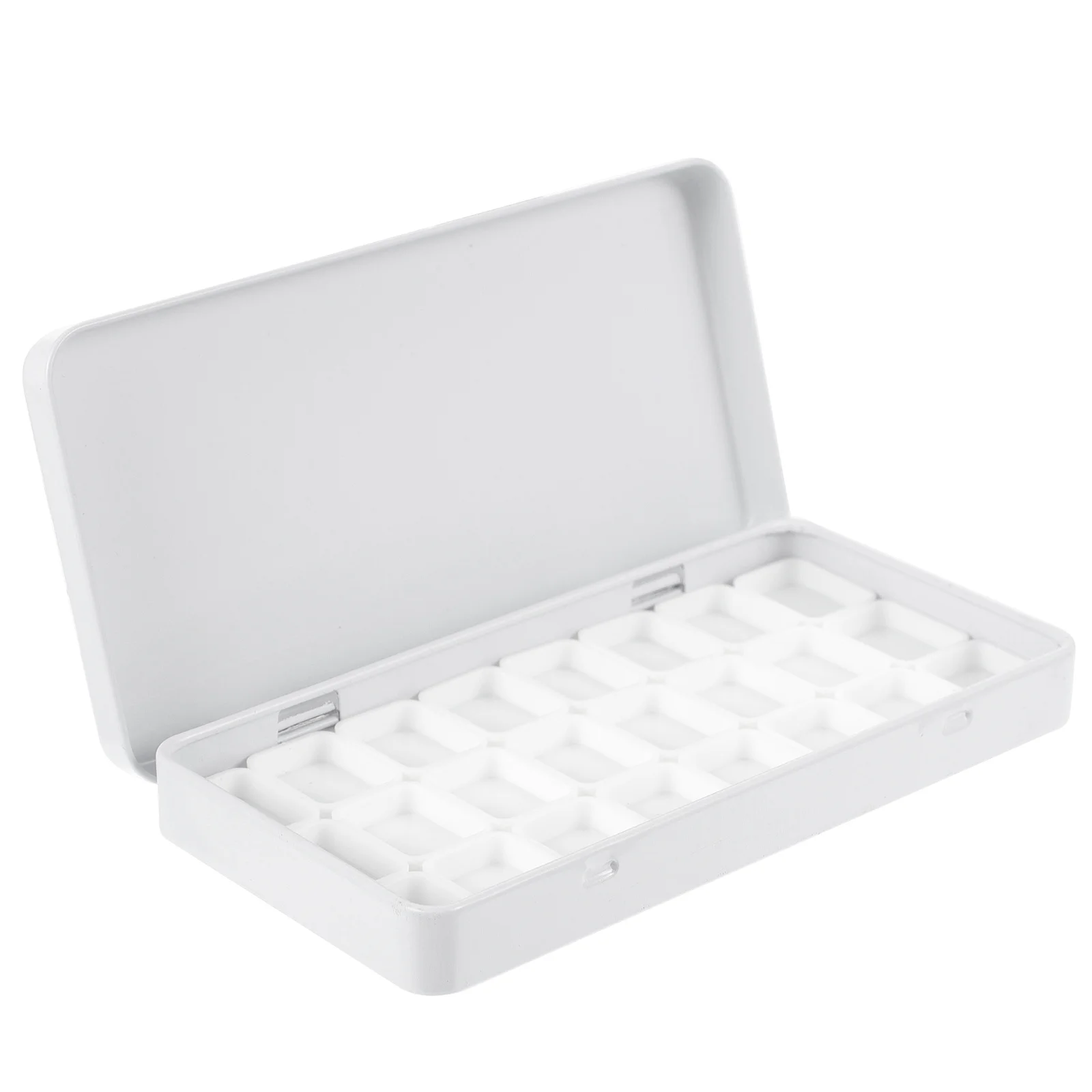 

White Oil Grid Case Artist Student Storage Box Empty Tin Plastic Pan Travel