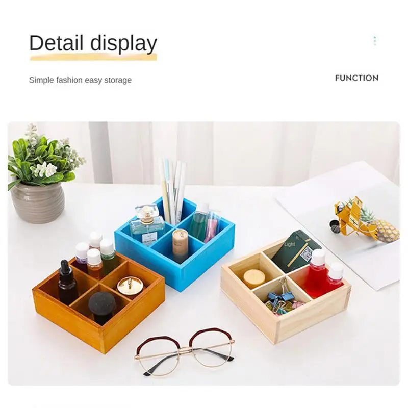 

Upgrading And Thickening Multi-grid Wooden Box Wooden Storage Manager Desk Storage Small Footprint Jewel Case Larger Capacity