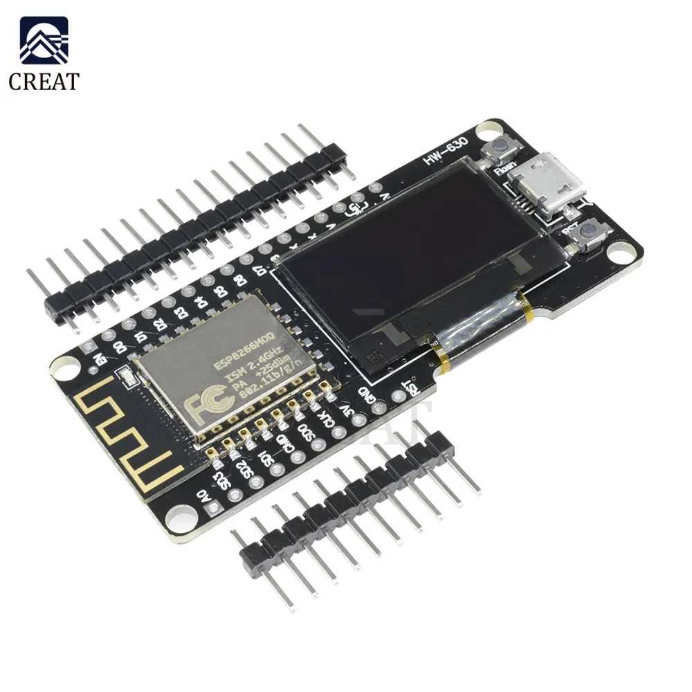 ESP8266 телефон с беспроводным модулем Wi-Fi CP2102, макетная плата, 0,96 дюймовый OLED дисплей с контактом для Anrduino NodeMCU WeMos