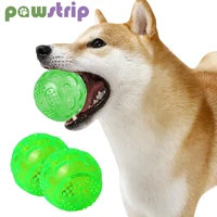 dog rubber glowing ball toy high elasticity pet chewing squeaky toys for dogs interactive teeth cleaning toy funny pet supplies