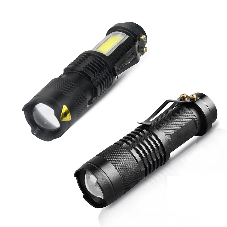 

Светодиодные фонарики Высокой Мощности Q5 + COB, водонепроницафонарь светодиодные фонарики с регулируемым зумом, уличные фонарики для приклю...