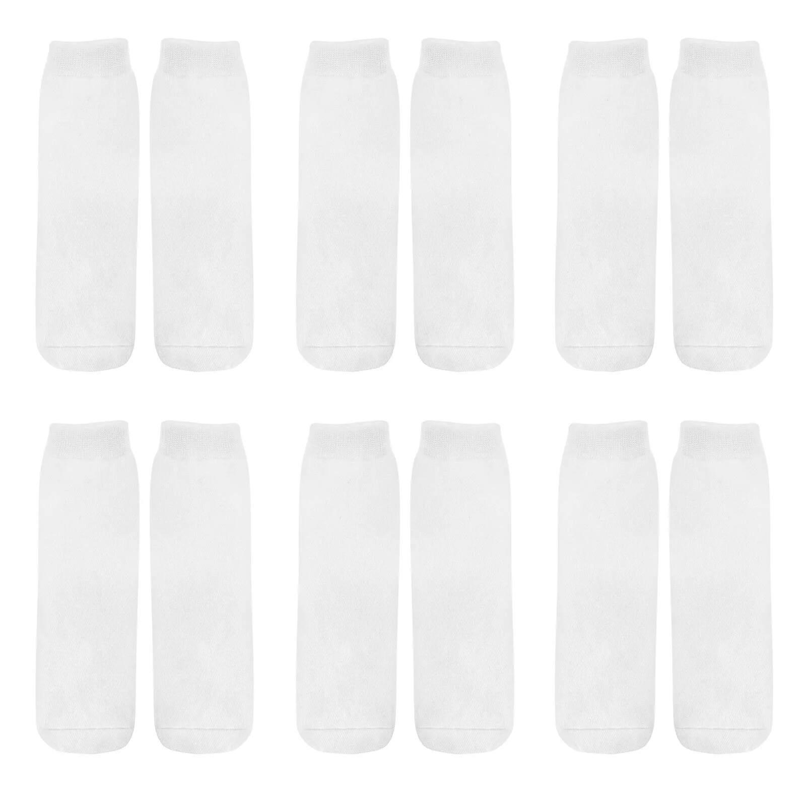 

6 Pairs Elastic Tube White Printable Socks Hot Pressing Straight Cotton Gift Supplies DIY Double-sided Printing