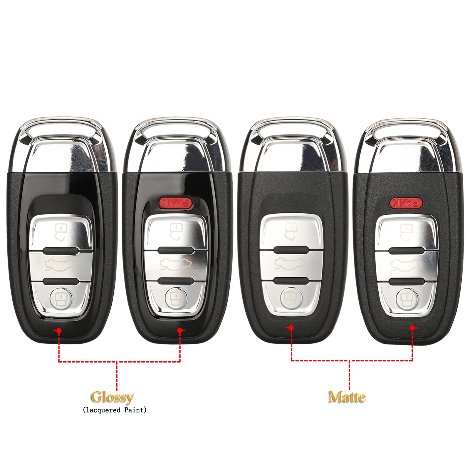 

jingyuqin 3/4 Buttons Replacement Remote Car Key Shell Case Fob For Audi A4l A3 A4 A5 A6 A8 Quattro Q5 Q7 A6 A8
