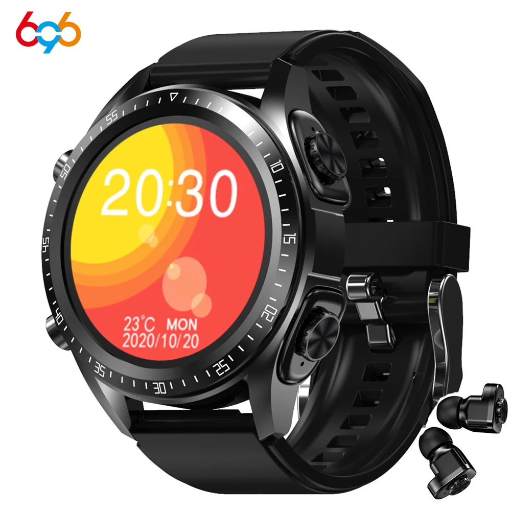 

TWS-наушники 2 в 1 с поддержкой Bluetooth и пульсометром, 1,28 дюйма