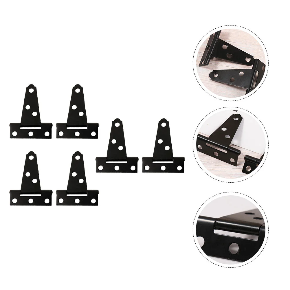 

6 Pcs T-hinge Kitchen Cabinet Door Hinges Lock Supply Home Tool Carbon Steel Replacement T-shape Alloy Wooden doors