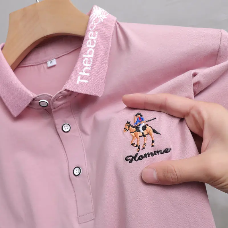 Летняя мужская деловая рубашка одежда-поло дешевая хлопковая Футболка с