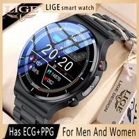 lige men smart watch has ecgppg body temperature blood pressure heart rate waterproof wireless charger smartwatch 360360 hd