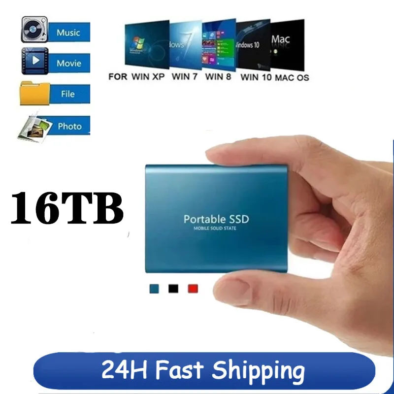 

8TB 500GB 4TB Portable SSD External Hard Drive for Laptop Portable Flash Memory USB 3.0 Type c SSD for Desktop PC