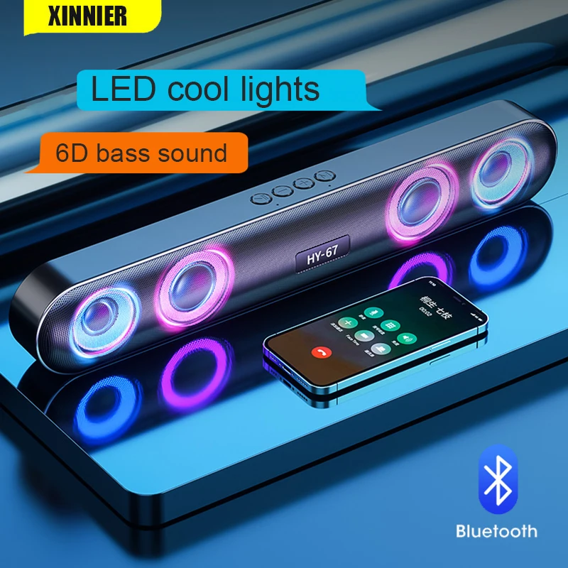 

PC Soundbar Wireless 6D Surround Speaker Bluetooth 5.0 Home Wired Computer Stereo Subwoofer Sound Bar PC Laptop Theater TV Aux