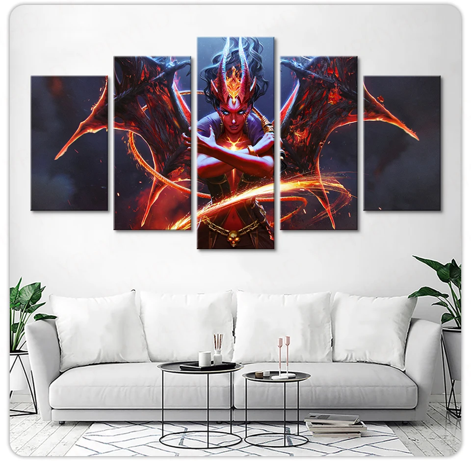 

Queen of Pain Arcana Dota 2 Eminence of Ristul Game Canvas 5 Pcs Wall Art Posters Pictures Home Decor Paintings Decoration