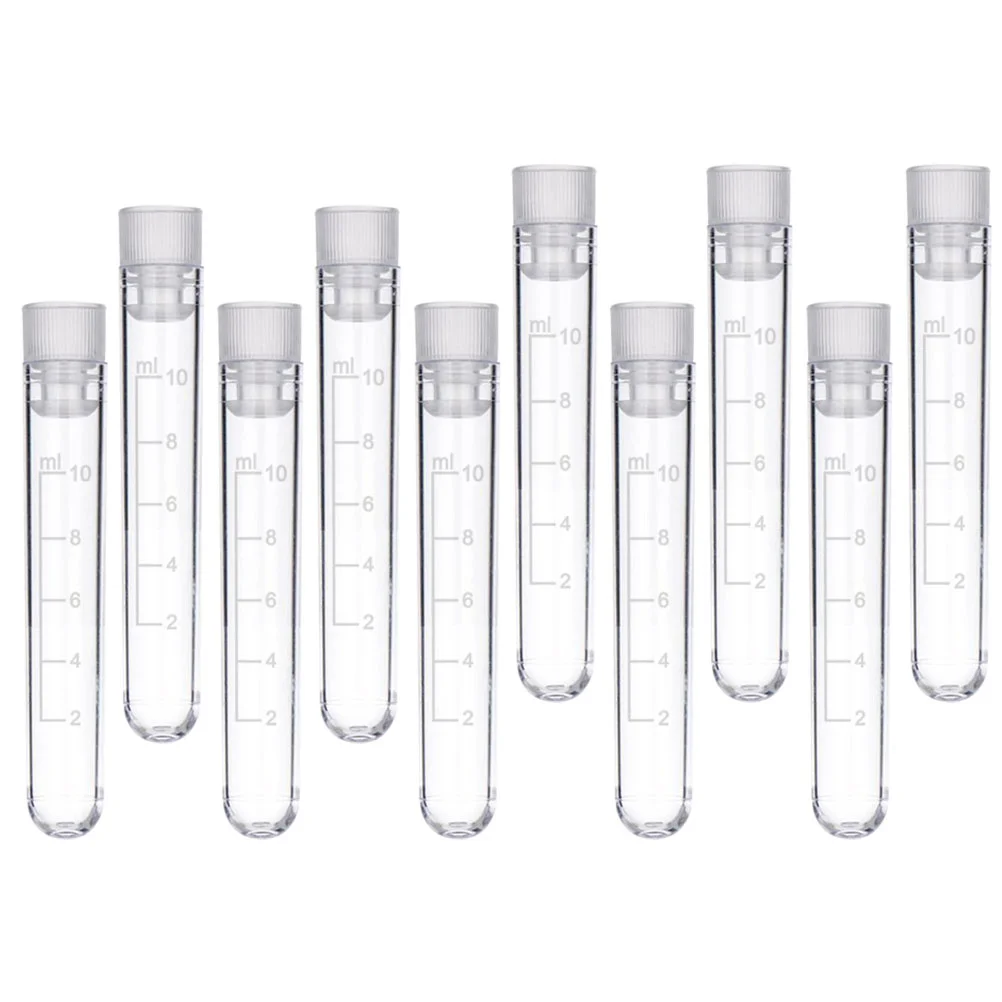 

50 Pcs Laboratory Tube Test Vials Caps Glass Tubes Chemistry Experiment Equipment