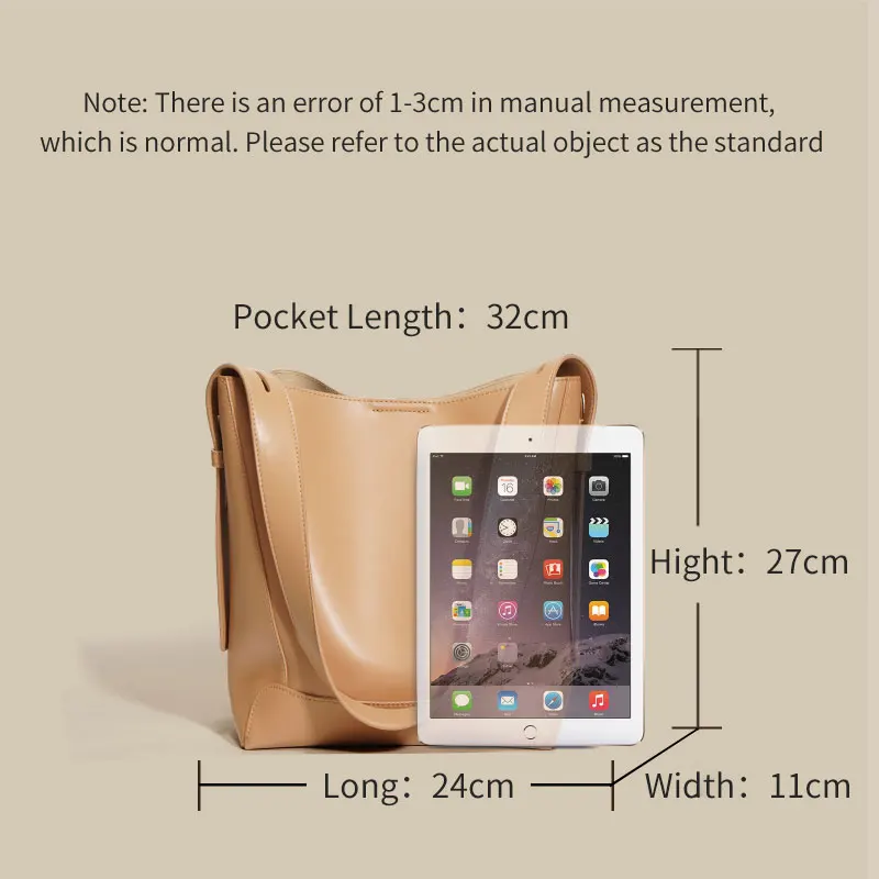 LOERSS Leather Bucket Bag for Women's Niche Tote Bag Adjustable Strap Crossbody Bag Large Capacity Female Shoulder Bag Versatile