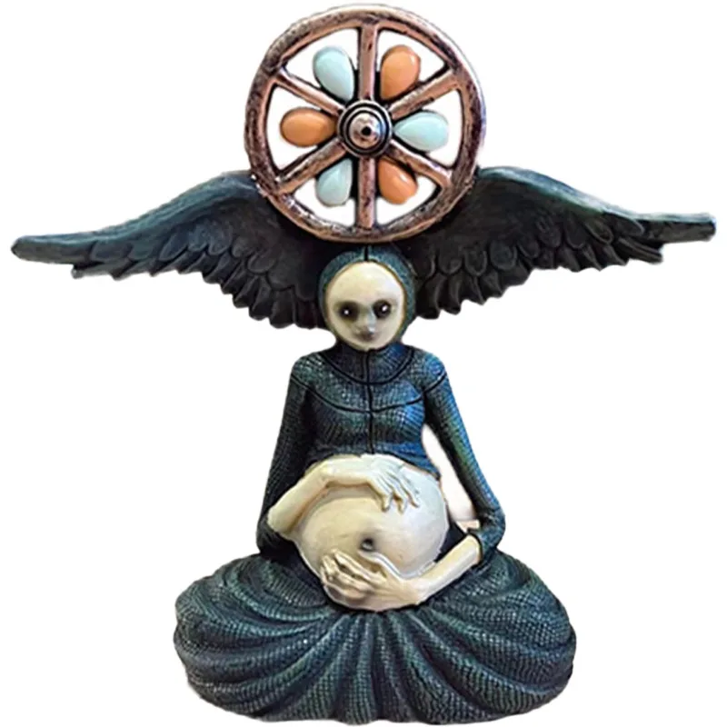 

Newest Halloween Mini Witch's Wheel of Life Decorative Figurines Statue Sculpture Art Craft Ornament Home Yard Garden Decoration