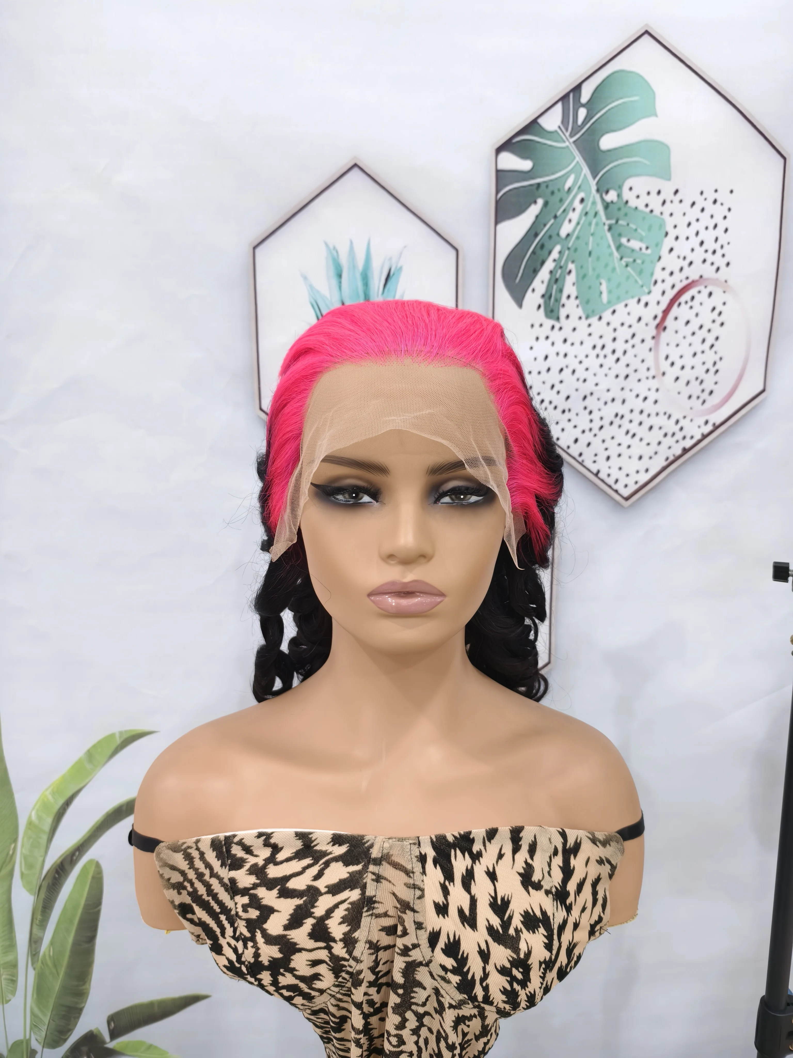 Ombre Pink 1b Парик Из Натуральных Волос 13x4 Прозрачные Кружевные Фронтальные