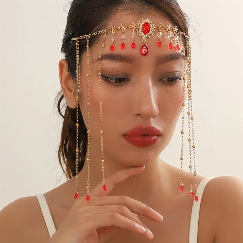 

Повязка на голову с кисточками и кристаллами для женщин, вечерние головной убор, экзотический головной убор, элегантная богемная