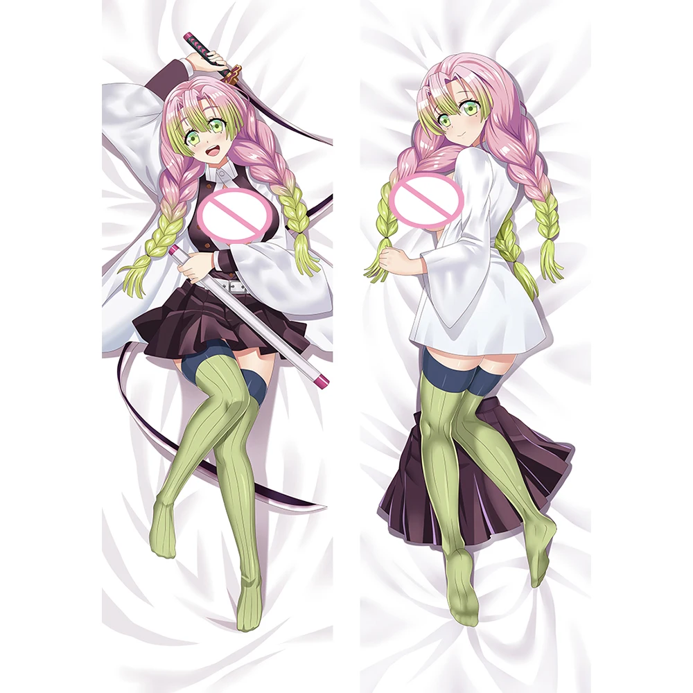

60*180CM Demon Slayer Kanroji Mitsuri Double-Sided Printing Pillow Case Anime Dakiamkura Cover Hugging Body Pillowcase