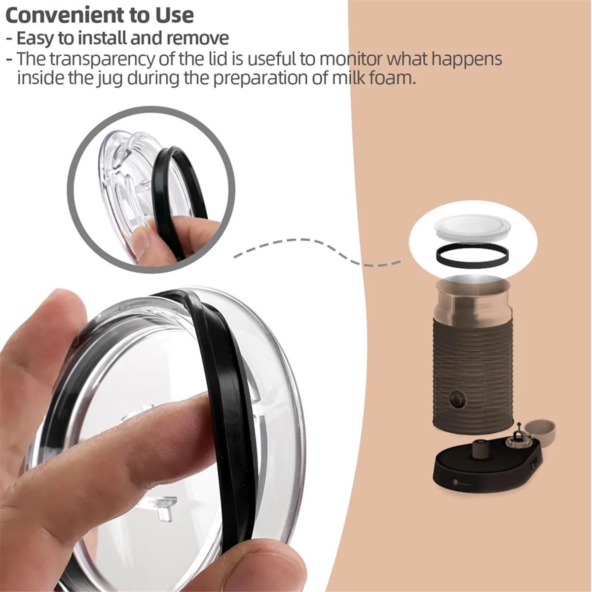 Крышка и уплотнение для вспенивания молока запасные части машины Nespresso Aeroccino 3 3R