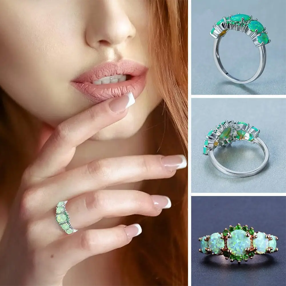 

Ladies Emerald Rings Wedding Gifts Luxury Jewelry Rings Gifts Engagement Ring Viking Rings Women's Green stone ring