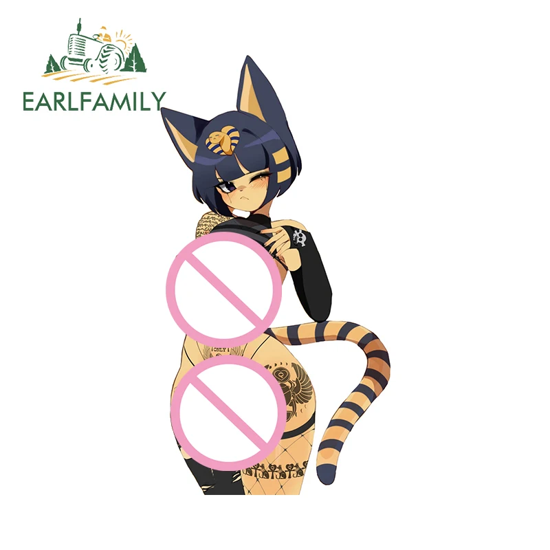 

EARLFAMILY Ankha пушистые телесные автомобильные наклейки NSFW грудь меховые татуировки женские наклейки устойчивые к царапинам авто аксессуары для мотоциклов