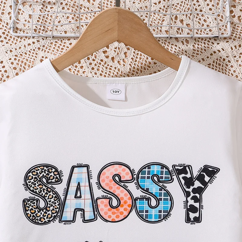 2024 Летние комплекты детской одежды Футболка с короткими рукавами и круглым