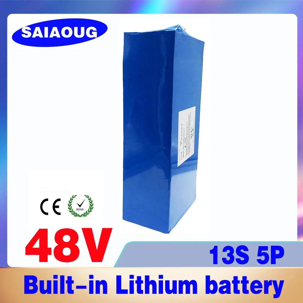 Аккумулятор для электрического велосипеда SAIAOUG 48V1 6ah/20ah/24ah/30ah/40ah 2000W 13S 5P со
