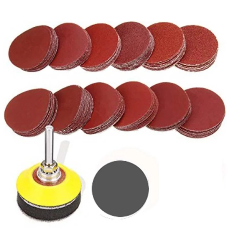 

303Pcs Sandpaper 2 Inch 50mm Sander Disc Flocking Disc Sand Self-adhesive Sanding Sheet Brushed Sheet Abrasive Tools