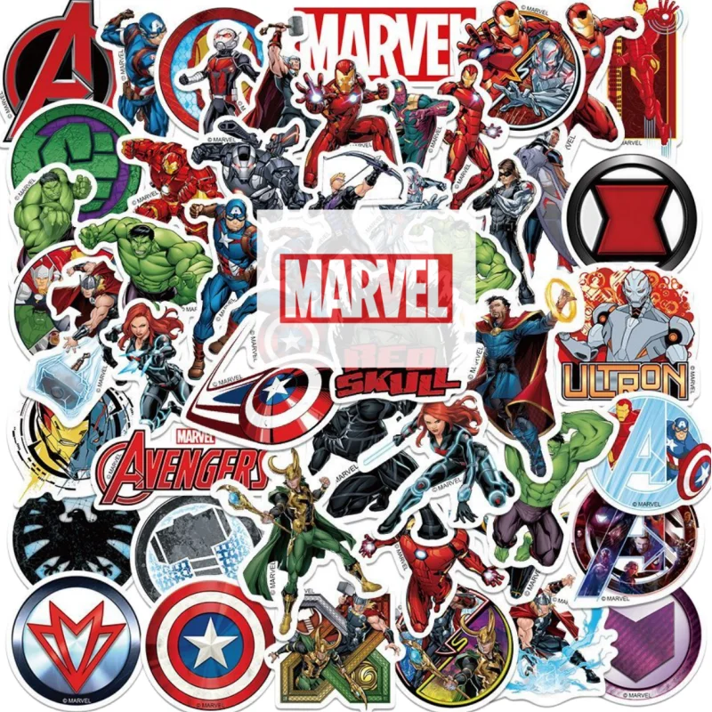 

Avengers Marvel Movie Peripheral Iron Man Spider-Man Thanos Cartoon Scooter Desktop Luggage Computer Waterproof Sticker Flower