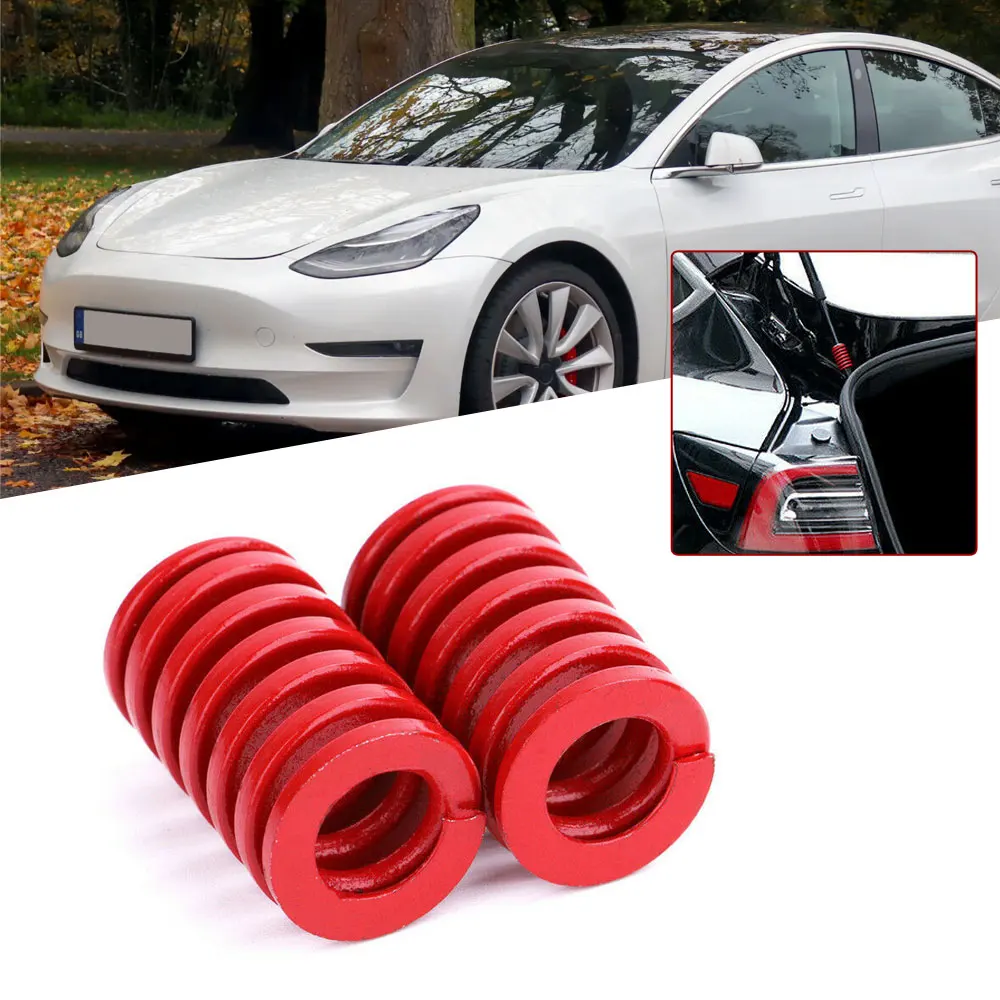 

2pcs Die Springs For Rear Trunk Tailgate Strut Support Lift Bars Tool For Tesla Model 3 2017 2018 2019 2020 Red Car Accessories