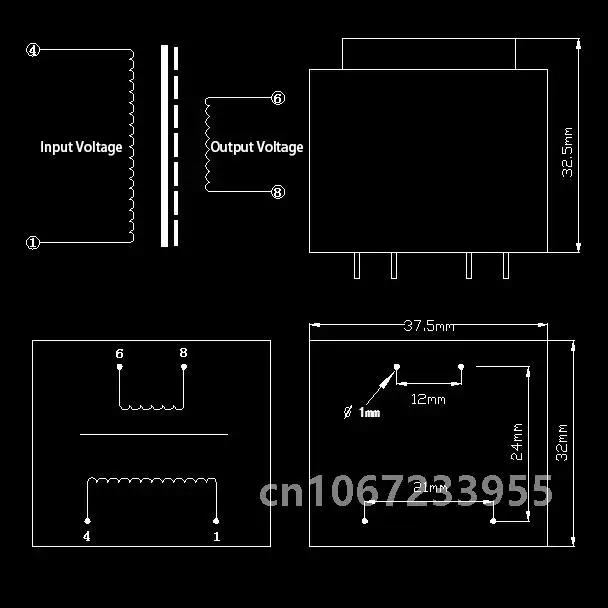 EI35 3W 3VA AC 220V 380V To 3V 6V 9V 12V 18V 24V 36V Малая герметичная вилка в печатной плате 4P 2 +