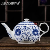 chanshova china blue and white thin porcelain teapot high capacity 320ml 1l ceramic tea pot traditional chinese tea set h145
