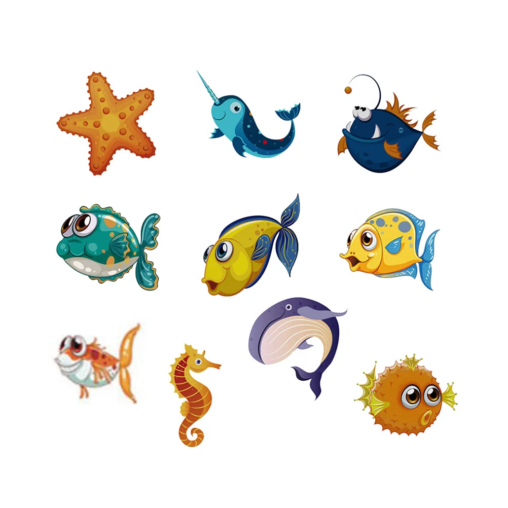 

10pcs Cartoon Sea Frosted Wall Paste Adhesive Anti-slip Kids Sticker for Bathtub