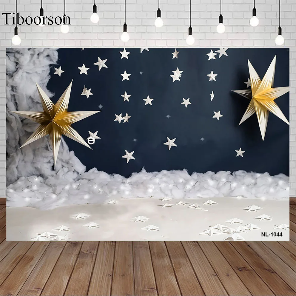 

Starry Night Blue Sky Backdrop Newborn Kids Birthday Baby Shower Portrait Photo Background Infant Cake Smash Photography Studio