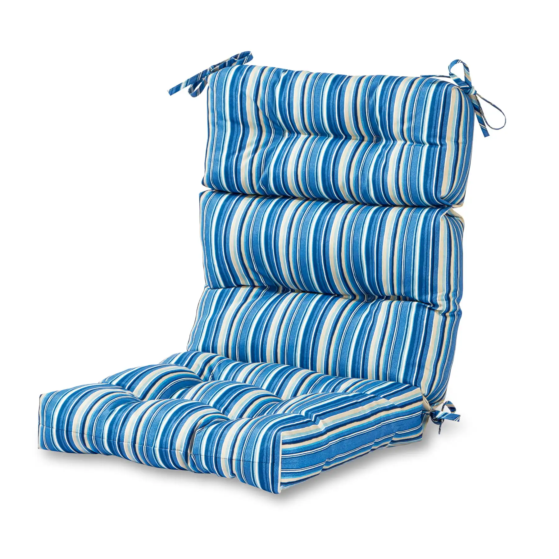 

Greendale Home Fashions Sapphire Stripe 44 x 22 in. Outdoor High Back Chair Cushion