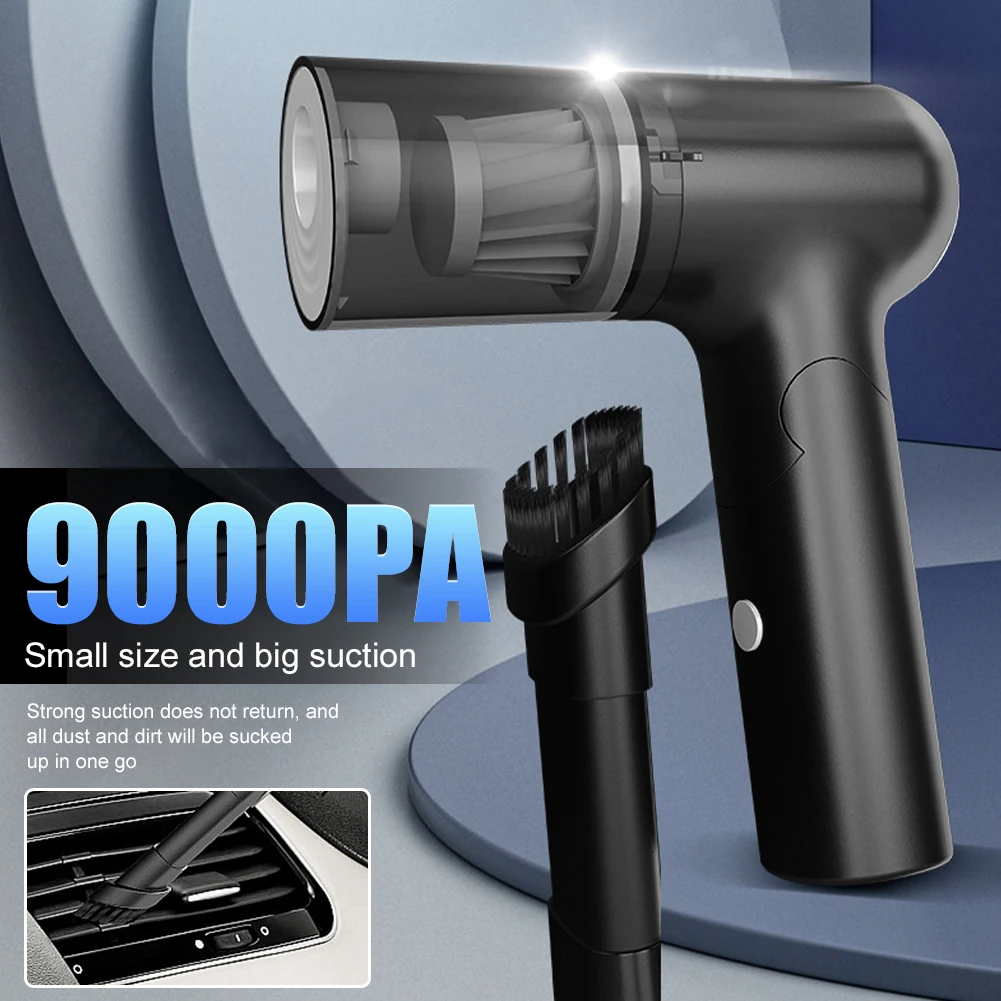 

Mini Wireless Car Vacuum Cleaner Rechargeable 9000Pa Vacuum 120W Wet and Dry Use Foldable Handheld Vacuum Cleaner for Car Home