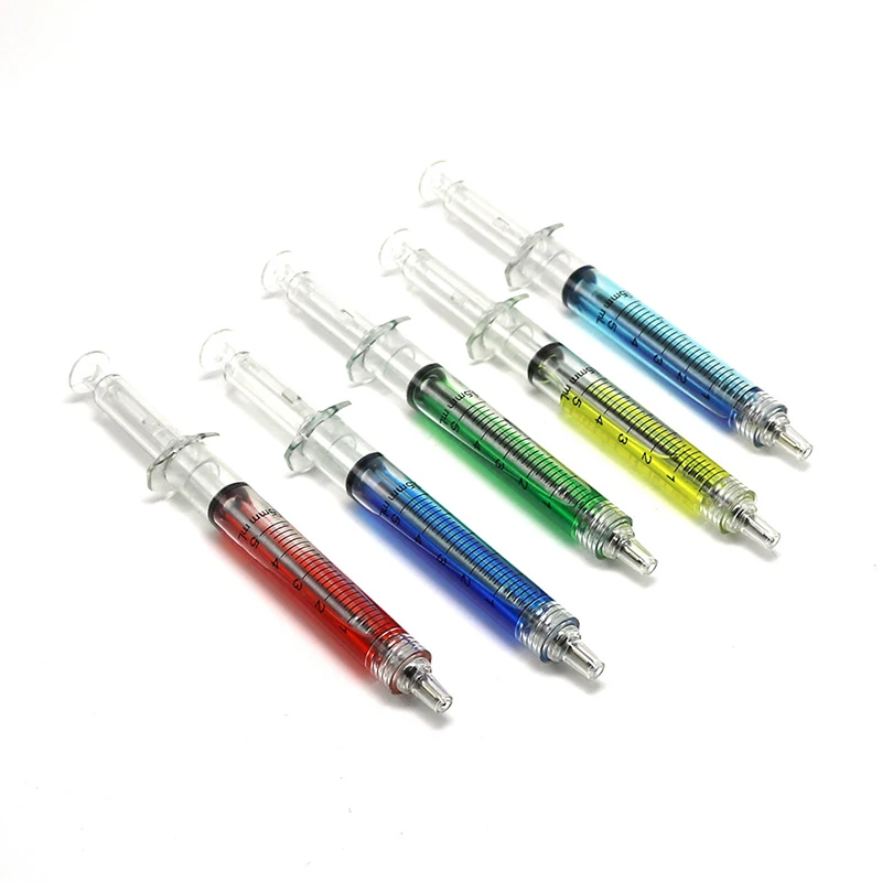 5pcs/lot Plastic Syringe Pens Gifts For Teachers Funny Nurse Pen School Supplies