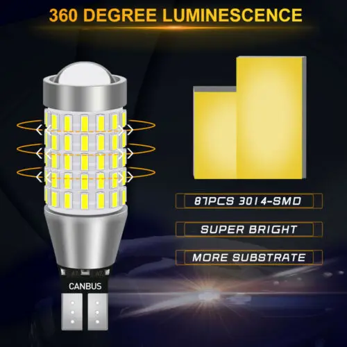 

921 912 T15 White Led Reverse Back Up Light Bulb For Honda Civic 2013-2020 6000K