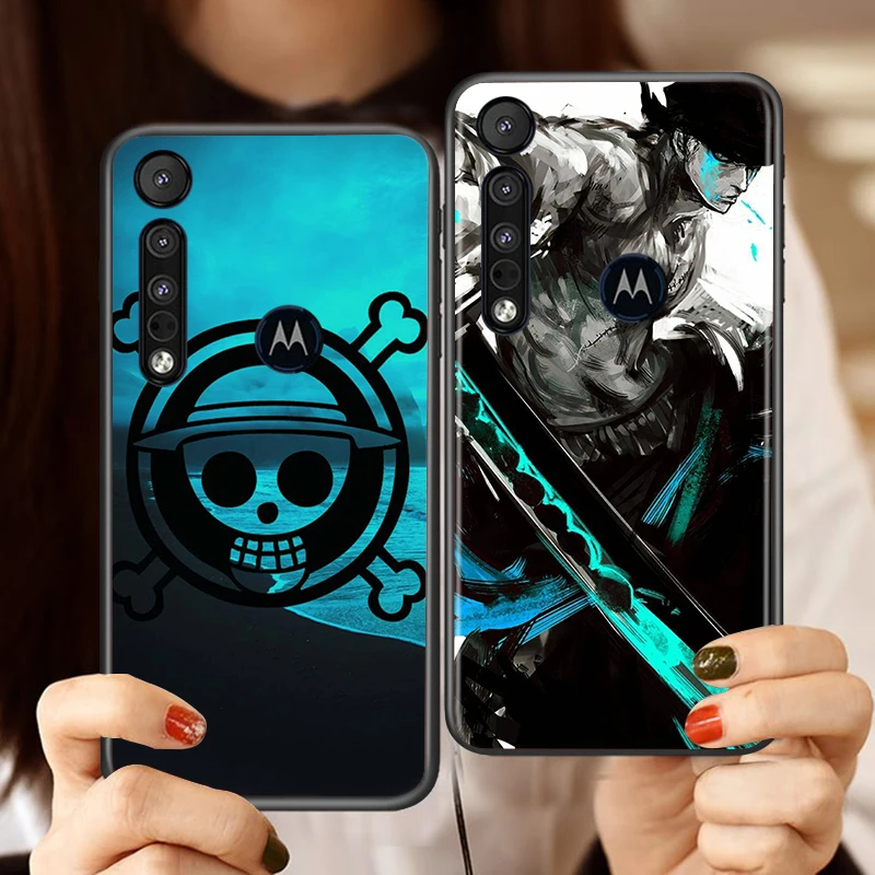hot anime one piece luffy for motorola moto g g60 g60s g50 g40 g9 g10 e7i e6s power edge 20 e20 2021 x3 s pro black phone case free global shipping
