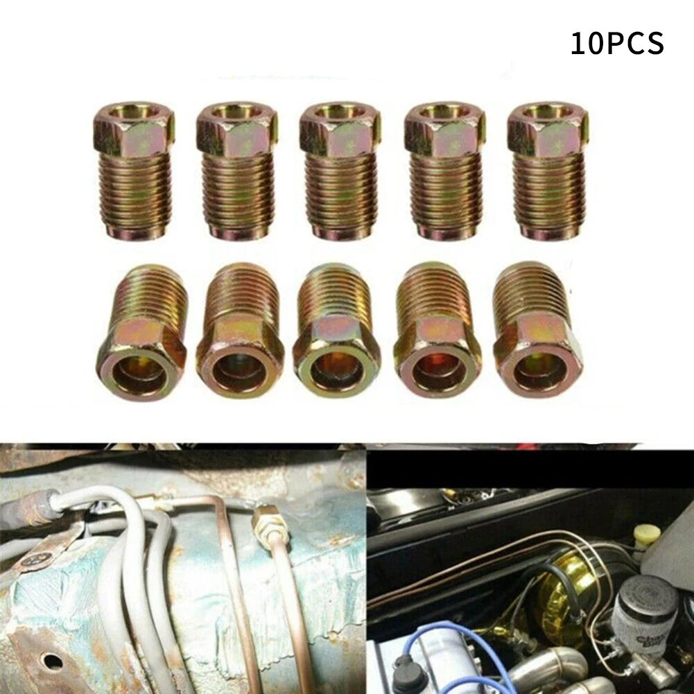

10pcs M12 Brake Pipe Nuts Male Metric 12mm X 1.0mm Nut Galvanized 3/16 " Pipe Metric Nuts Brake Cable Connector Kit