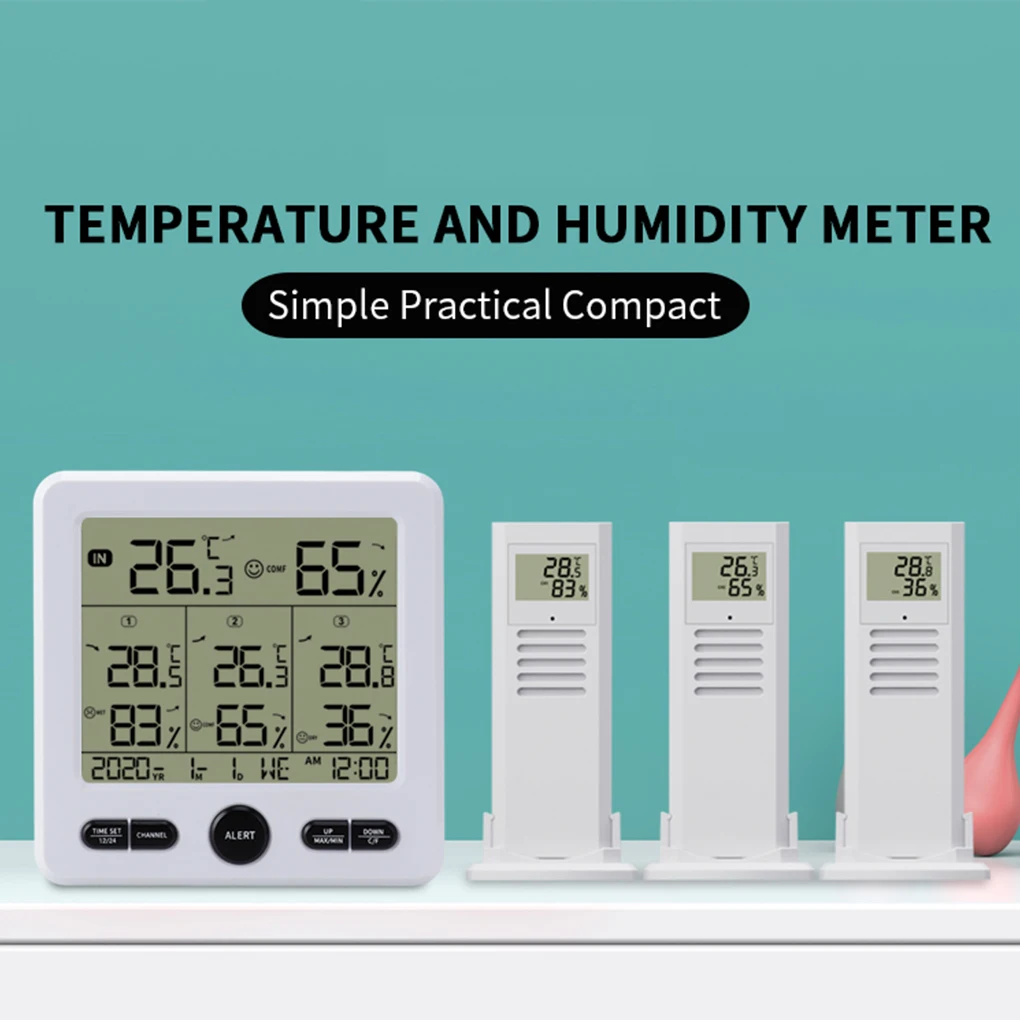 

Indoor Thermometer Bedroom Tabletop Wall Hanging LCD Outdoor Temperature Humidity Meter Electronic Measuring Device