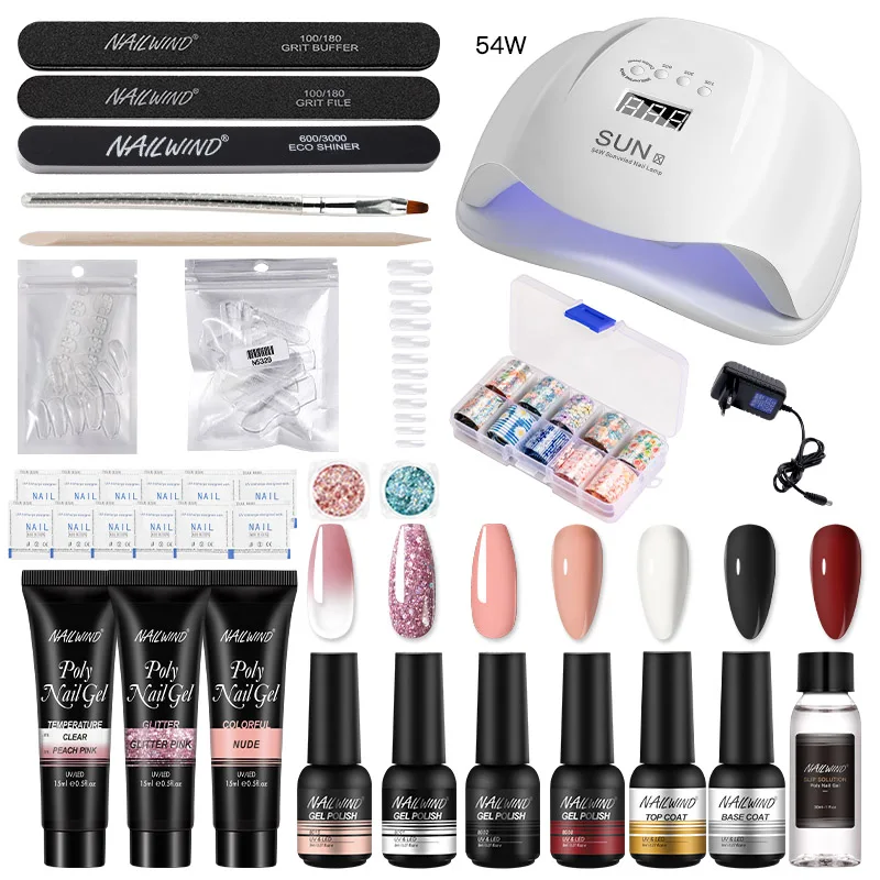 

NAILWIND Nail Kit Professional Set Arcylic Semi Permanent UV Varnish Manicure Gel Nail Polish Extension Led Esmatles Nail Tools