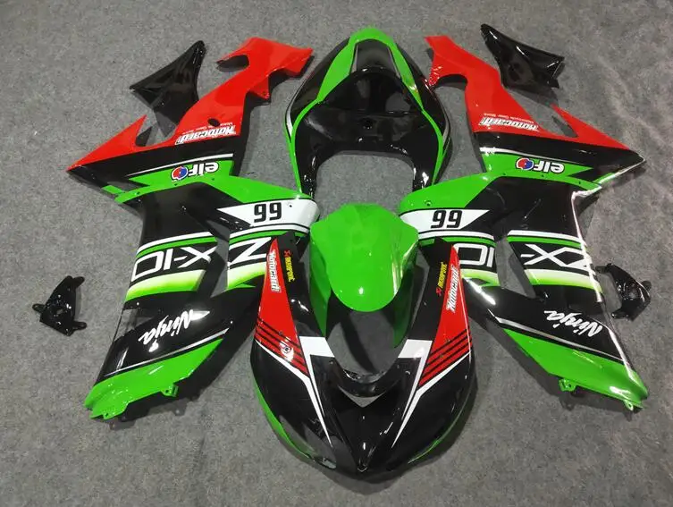 

Комплект обтекателей из АБС-пластика, 4 подарка, подходит для kawasaki Ninja ZX10R 2006 2007 06 07 10R, цвет красный/зеленый