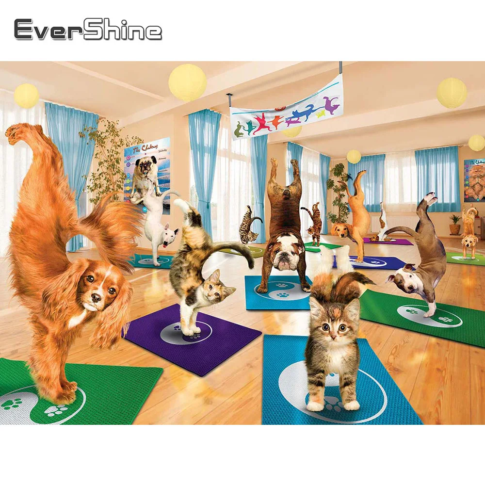 

Evershine Алмазная живопись животные картины из страз искусство стены Алмазная мозаика собаки Алмазная вышивка мультфильм вышивка крестиком д...