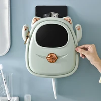 creative light luxury style wall hanging free punch tissue box household toilet toilet multi functional roll paper storage box