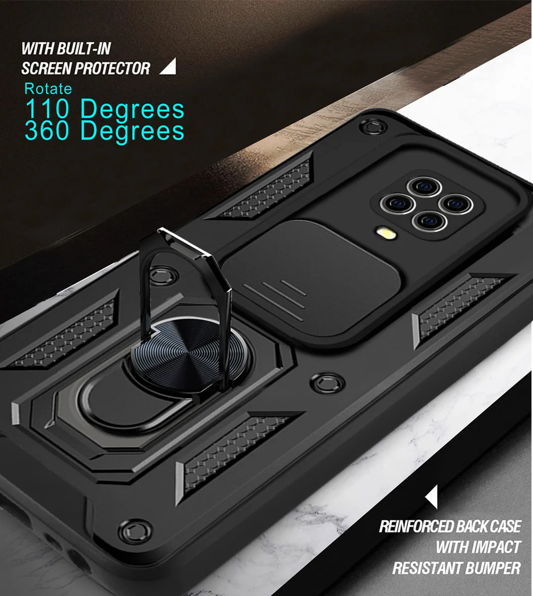 shockproof armor for xiaomi redmi note 9s 9 pro max case holder ring for redmi note 11 10 10s 8 poco x3 pro nfc phone back cover free global shipping