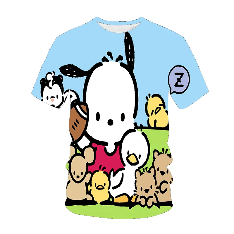 

Pochacco Short Sleeve T-shirt Children's Princess Girl Cosplay Clothing Children's Summer Casual T-shirt Clothing 3-14t