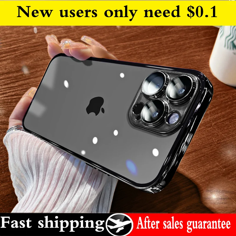 

Advanced Plating Phone Case For IPhone 13 11 12 14 Pro Max Mini 7 8 Plus XS Max XR X SE 2020 Transparent Fall Prevention Cover