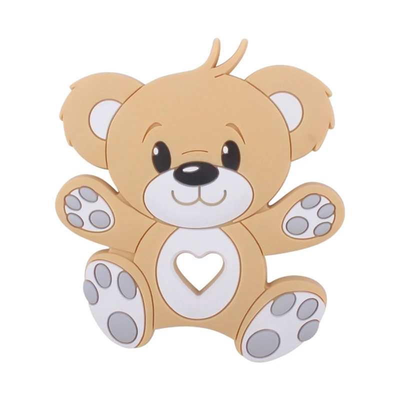 

Cartoon Animal Bear Shape Baby Teether Silicone Beads Soother Molar Teething Toy
